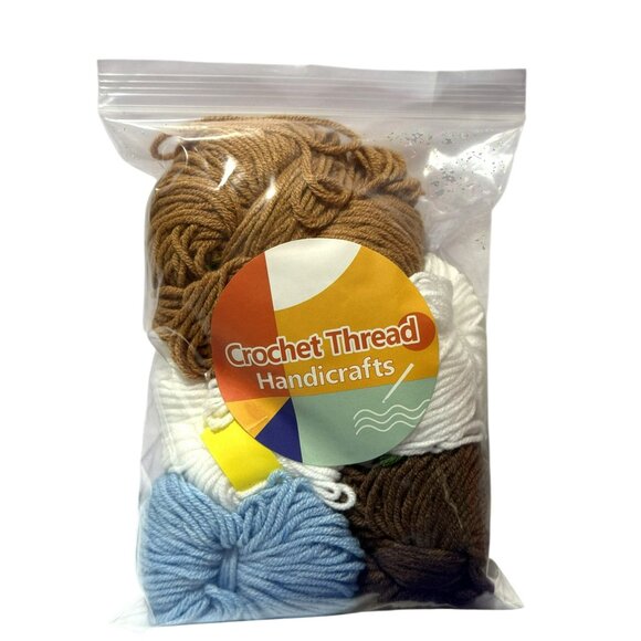 Crochet Kit For Beginners Mini Flower Pots Blue White Everything Included NEW - Picture 8 of 12